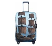 Hmbgfw Sailing Boats In The Ocean Travel Luggage Cover Suitcase Protector Fits 18-32 Inch Suitcase Travel Accessories, Black, S