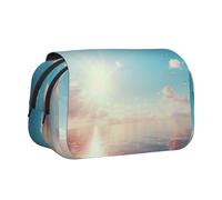 HMBGFW Sea and Blue Birds Cute Big Capacity Pencil Pen Case Office Large Storage High Capacity Bag Box Organizer