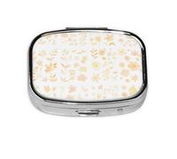 HMBGFW Strange Flower Patterns Travel Pill Organizer, Compact Pill Boxwith 2 Compartments, Portable Medicine Organizer