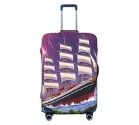 Hmbgfw The Giant Wheel Under Lightning Travel Luggage Cover Suitcase Protector Fits 18-32 Inch Suitcase Travel Accessories, Black, L