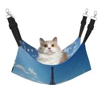 HMBGFW The Majestic Eiffel Tower Reversible Cat Hanging Hammock Soft Breathable Pet Cage Hammock with Double Sided Hanging Bed for Small Dogs Rabbits