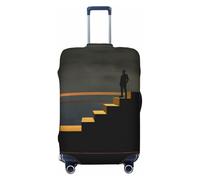 Hmbgfw The Man On The Stairs Travel Luggage Cover Suitcase Protector Fits 18-32 Inch Suitcase Travel Accessories, Black, S