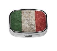 HMBGFW The Old Italian Flag Travel Pill Organizer, Compact Pill Boxwith 2 Compartments, Portable Medicine Organizer