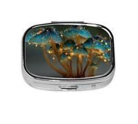 HMBGFW The Secret Of Mushrooms Travel Pill Organizer, Compact Pill Boxwith 2 Compartments, Portable Medicine Organizer