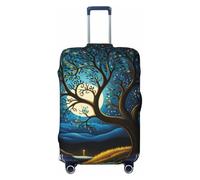 Hmbgfw Tree In The Moonlight Travel Luggage Cover Suitcase Protector Fits 18-32 Inch Suitcase Travel Accessories, Black, L
