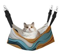 HMBGFW Visual Ripple Wave Reversible Cat Hanging Hammock Soft Breathable Pet Cage Hammock with Double Sided Hanging Bed for Small Dogs Rabbits