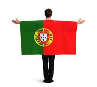 HMBGFW Wearable Cape With Sleeves, Country Flag Cape Cloak Costume, Party Celebrations, Sports Events, National Holidays Portuguese Flag