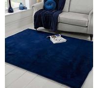 HMC Home LUXE FAUX FUR RUG PLAIN NAVY 150x200cm Blue