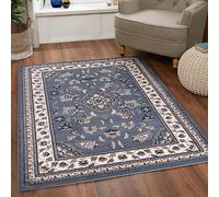 Blue Traditional Bordered Rug Easy To Clean Dining Room-200Cm X 290Cm
