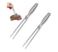 HMCEY Set of 2 Meat Forks, Stainless Steel 27 cm, Carving Fork, Roasting Fork, Serving Fork, Meat with Ergonomic Handle, Long Barbecue Fork, Marshmallow Skewers, Roasting Sticks for Camping, Kitchen