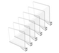 Hmdivor Acrylic Shelf Dividers for Closet Organization, Closet Shelf Organizer Closet Separator for Wood Shelves Clear Shelf Dividers for Closets (6 Pack)