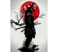 HMDKHI Japanese Bushido Poster, Ninjas Samurai Figures Painting, Mount Fuji Poster - Without Frame (JP-02, 1 Piece, 50 x 70 cm)