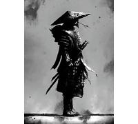 HMDKHI Japanese Bushido Poster - Samurai & Ninja Figures, Mount Fuji, 50 x 70 cm (JP-05, 1 Piece, No Frame)