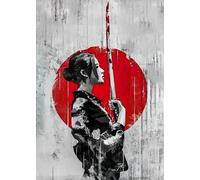HMDKHI Japanese Bushido Poster - Samurai & Ninjas Figures, Mount Fuji, Without Frame (50 x 70 cm, 1 Pieces)