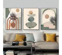 HMDKHI Modern Aesthetic Plant Pictures, Boho Decorative Pictures, Natural Landscape Poster, Abstract Art Deco Poster Set - Unframed (3Pcs-20x30cm, Poster-09)