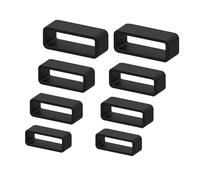 HMDZMR 8Pcs Watch Band Keepers, Watch Strap Holder 18mm/20mm/22mm /24mm Rubber Watch Band Holder Loop, Replacement Band Strap for Smart Sport Watchers Clasp Ring Accessories (Black)