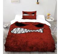 HMELTDIM Angry Face Bedding Set 3D Design Punk Angry Face Duvet Cover Set Chic Breathable Comforter Cover for Boys&Girls with Pillowcase Single(135x200cm)