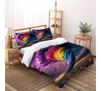 HMELTDIM Colourful Storms Bedding Set 3D Design Tornado Duvet Cover Set Chic Breathable Comforter Cover Suitable for Family,couple,children Pillowcase King（220x240cm）