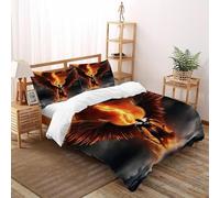 HMELTDIM Devil Angel Bedding Sets for Boys Kids Duvet Cover 3D Flame Winged Comforter Cover Bed Set Ultra Soft Room Decor Double(200x200cm)