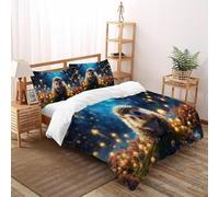HMELTDIM Glowing Hedgehog Bedding Sets for Boys Kids Duvet Cover 3D Cute Animal Comforter Cover Bed Set Ultra Soft Room Decor King(220x240cm)