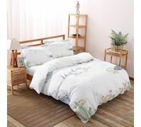 HMELTDIM Under The Sea Bedding Set 3D Design Cute Sea Creatures Duvet Cover Set Chic Breathable Comforter Cover for Boys&Girls with Pillowcase Double（200x200cm）