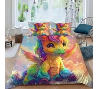 HMELTDIM Unicorn Rainbow Bedding Set Digital Printe Animal Themes Wildlife Duvet Cover Set 3 Pieces Chic Breathable Quilt Cover Universal for All Seasons with Pillowcase King（220x240cm）