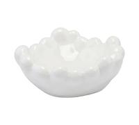 HMETOL Aesthetic White Cloud Ceramic Storage Jar - Nordic Bubble Box with Lid - Minimalist Trinket Organizer for Vanity White 12.8cm x 11.8cm x 5.5cm