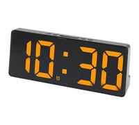 HMETOL Alarm Clock Five Color Lights, Dual Alarms, Adjustable Brightness for Bedroom/Dorm Black Housing and Orange Light 15.4cm x 2.2cm x 6.3cm