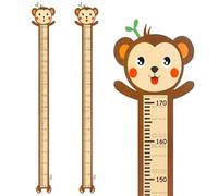 HMETOL Cartoon Animals Height Chart Sticker, Peel and Stick Growth Chart with Age and Average Height Markings for Teens Baby Bedroom Brown 168 x 21 cm