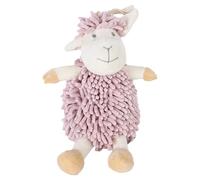 HMETOL Cute Sheep Chenille Decorative Hand Towels 1 Pc Cartoon Animal Hanging Fuzzy Ball Hand Towel Absorbent Quick Dry Bathroom Towel Pink 23cm x 34cm