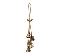 HMETOL Decorate Bells - Rustic Iron Hanging Decorative Bells with Rope, Clear Negative Wind Chimes Witchy Decor Bronze 5cm x 5cm x 32cm