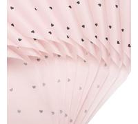 HMETOL Heart Pattern Premium Quality Gift Wrapping Paper | Heavy-duty, tear-resistant textured sheets featuring charming peach heart prints for graceful. Pink Black 70cm x 50cm