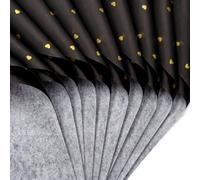 HMETOL Heart Pattern Premium Quality Gift Wrapping Paper | Heavy-duty, tear-resistant textured sheets featuring charming peach heart prints for graceful. Black Gold 70cm x 50cm