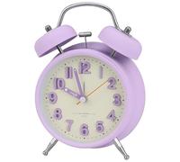 HMETOL Loud Alarm for Deep Sleepers Twin Bell Alarm Clock, Digital Dial with Nightlight for Bedroom and Home Decoration Purple 11.6cm x 5.7cm x 16.8cm