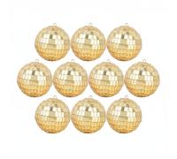 HMETOL Mirror Disco Balls for Bowl Fillers - 10 Pack Hanging Orbs | Mini spheres. Christmas tree, party decor. Shatterproof, drop-safe. Deeply anchored eyelet
