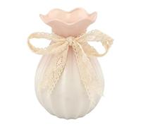 HMETOL Modern Minimalist White Ceramic Flower Vase for Home Decor