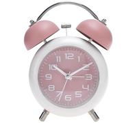 HMETOL Old Fashioned Circle Loud Alarm Clock with Night Light Battery Operated for Heavy Sleepers Adults Teenagers Pink 15 x 11 x 5 cm