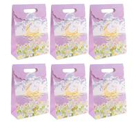 HMETOL Thickened Colorful Gift Bags with Handles Light Purple 7.5"L x 3.5"W x 10.6"H