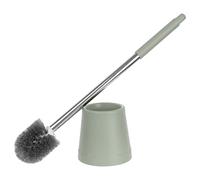 HMETOL Toilet Brush Round Head Stainless Steel, Durable Grip Handle Compact Size, Toilet Bowl Brush Holder Bathroom Household Essentials Green 1 Pack