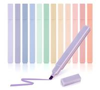 Hmeuest Pastel Highlighters, 12 Pack Assorted Colours, Aesthetic Cute Highlighter With Chisel Tip, No Bleed, for Bible, Notes, School Supplies