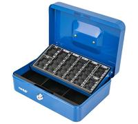 HMF 10022-05 Cash Box with EURO Coin Tray 25 x 18 x 9 cm, blue
