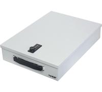 HMF 1413-07 Lockable Document Box with Combination Lock, DIN A4, Light Grey