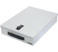 HMF 1413-07 Lockable Document Box with Combination Lock, DIN A4, Light Grey