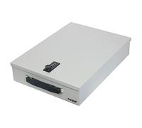 HMF 1413-07 Lockable Document Box with Combination Lock, DIN A4, Light Grey