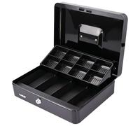 HMF 15130-02 Cash Box with Note and Coin Compartments 30 x 24 x 9 cm, black