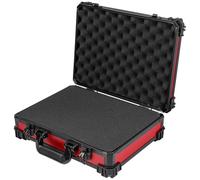 HMF 15502-03 Transport Case with Grid Foam, Universal Case, 39 x 29 x 12 cm, Red