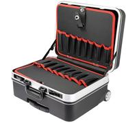 HMF 15602-02 Tool Trolley Empty ABS Plastic Tool Box with Wheels 47 x 40 x 24.5 cm