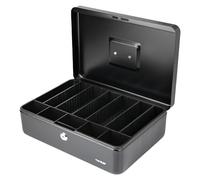 HMF 22036-02 Cash Box with 6 Individual Sorting Compartments 36 x 25 x 11 cm Black