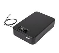 HMF 316-02 Security Box with Combination Lock, Portable Safe, Fuse Cable, 29 x 19 x 6.5 cm, Black