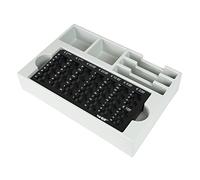 HMF 3210-02 EURO Coin Counter Tray, 3 Bill Compartments, Noteholder, 35 x 23,5 x 7 cm, black
